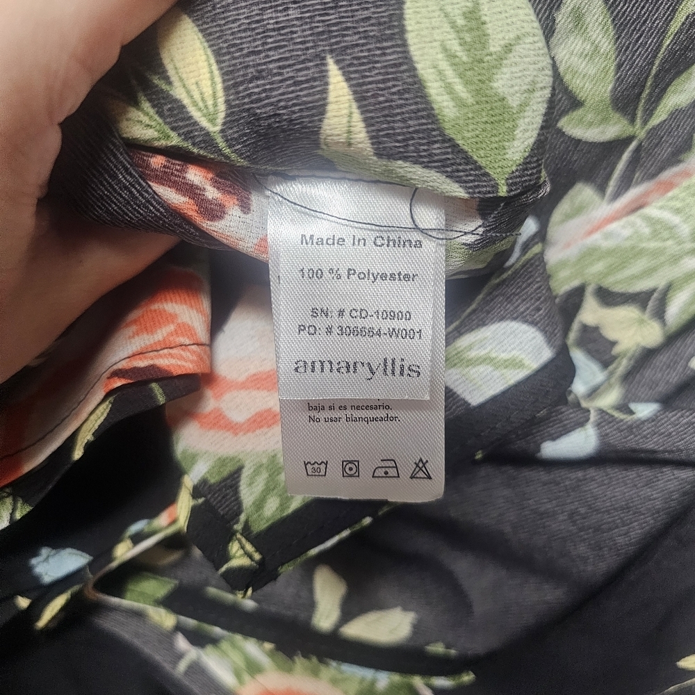 Amaryllis Rose Print Floral Kimono Poncho Swim Coverup Boho Beach Vaction - Picture 5 of 6